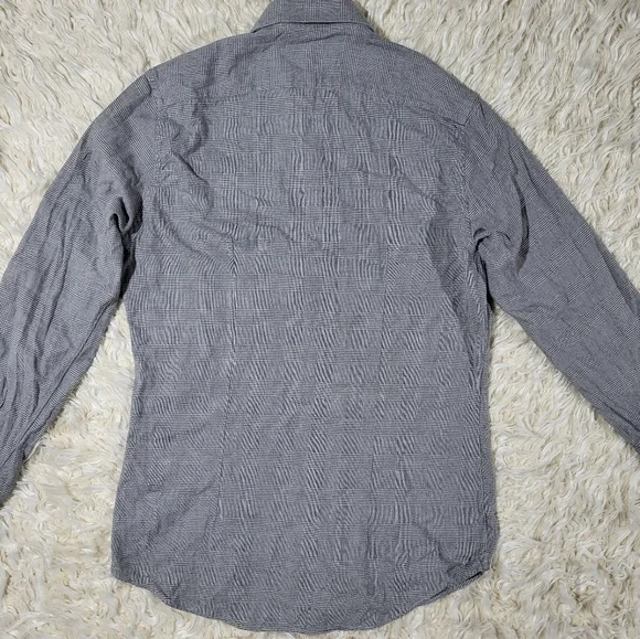 Pini Parma Classic Gray Linen Shirt Made In Italy Size 15 Neck - Picture 12 of 16